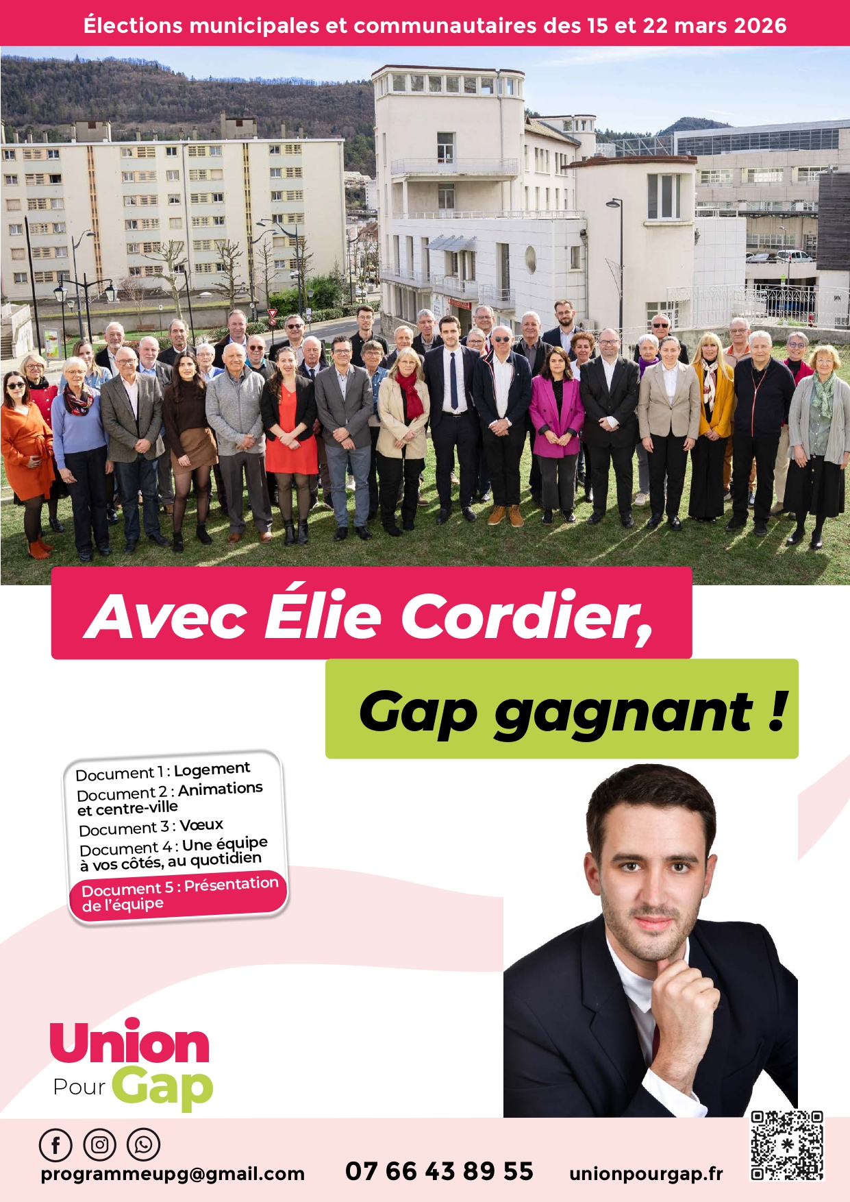 La liste des colistiers et colistières d'Union pour Gap avec Elie Cordier