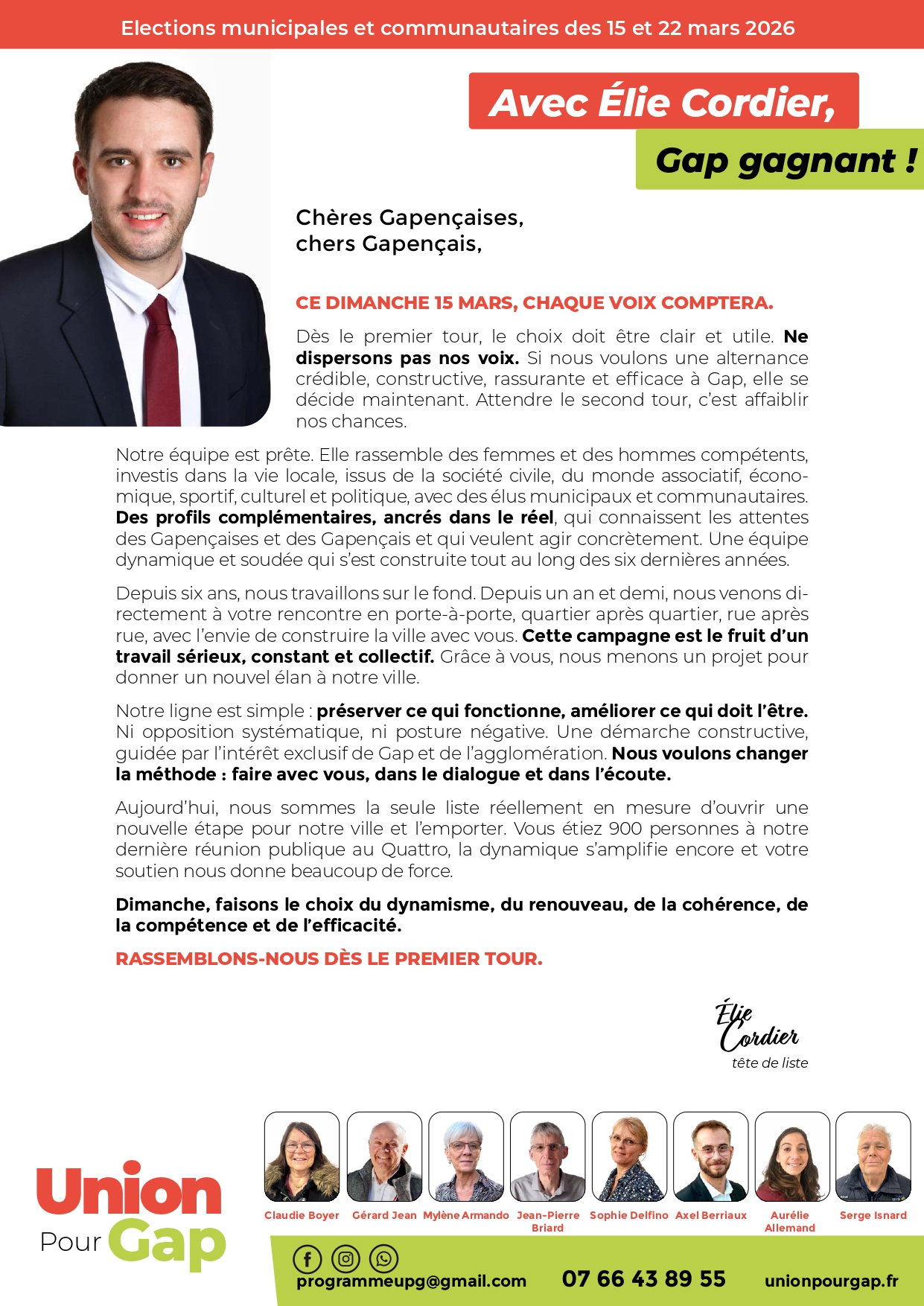 Pour le vote utile dès le premier tour