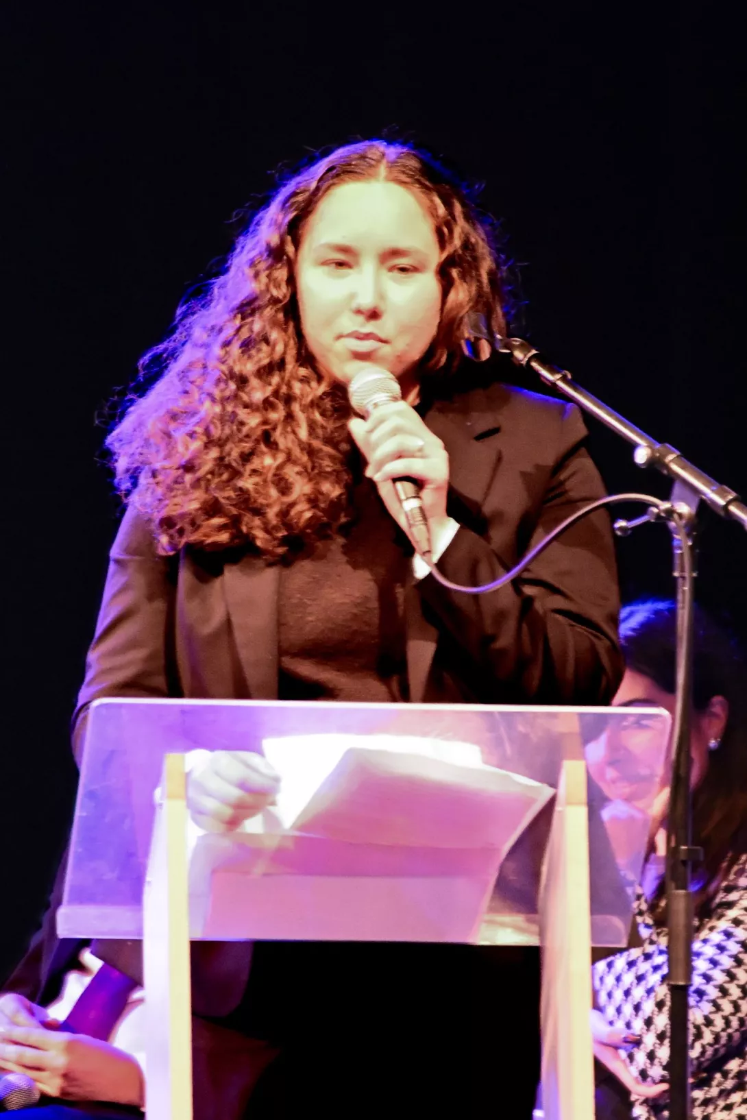 Maëva Pipard présentant le projet Ferme communale au Tempo